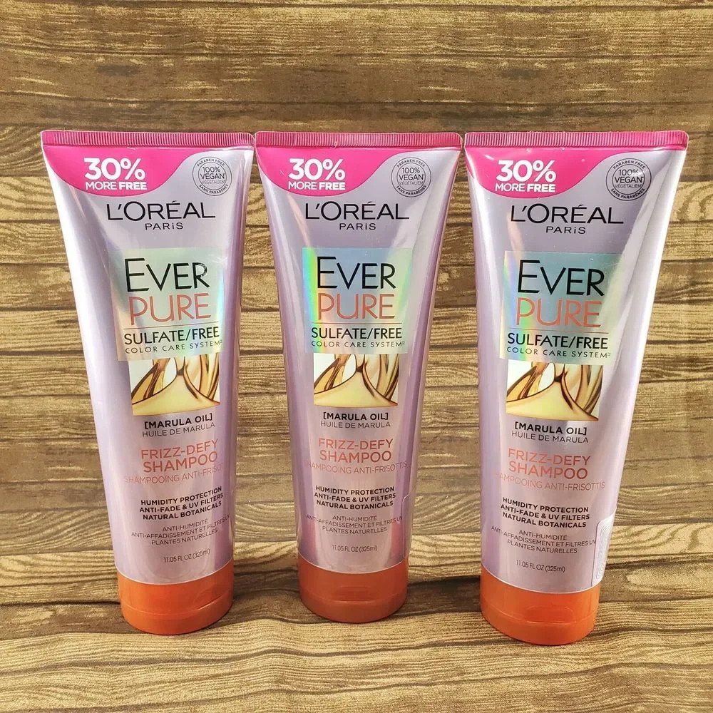L'OREAL PARIS Ever‎ Pure Frizz-Defy Shampoo Marula Oil Sulfate Free 11.05 fl oz